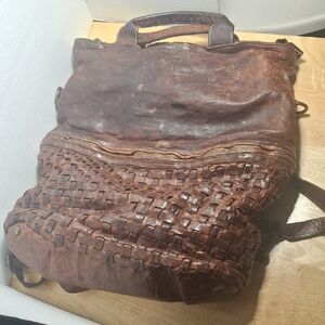 Langellott Brown Leather Backpack
